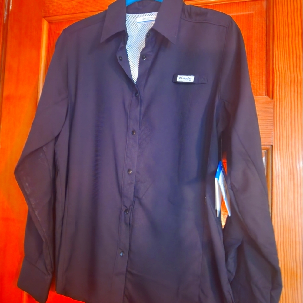 Womens Columbia Long Sleeve Black shirt Sz Med